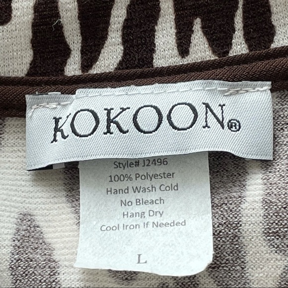 NWT Kokomo Animal Print V-Neck 3/4 Sleeve Sweater Size Large - Picture 2 of 10